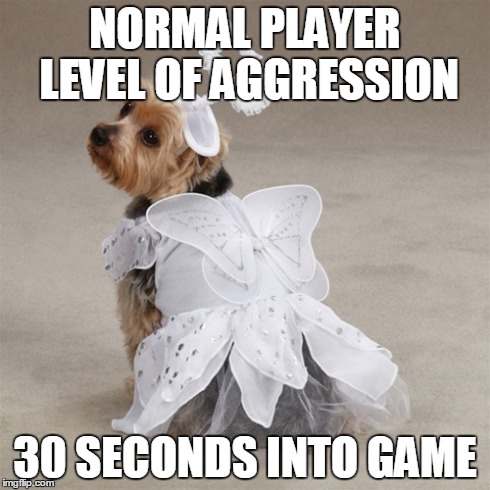 NORMAL PLAYER LEVEL OF AGGRESSION 30 SECONDS INTO GAME | made w/ Imgflip meme maker