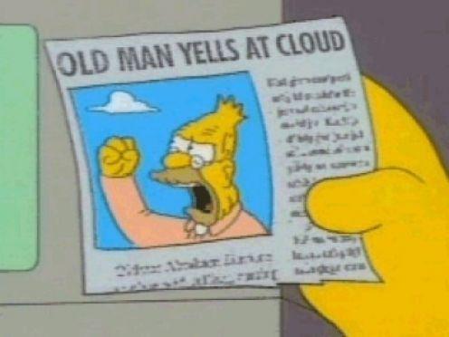 Abe Yells at Cloud SImpsons Blank Meme Template