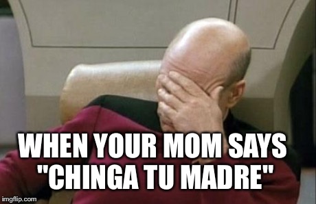 You would know if you're Mexican | WHEN YOUR MOM SAYS "CHINGA TU MADRE" | image tagged in memes,captain picard facepalm | made w/ Imgflip meme maker