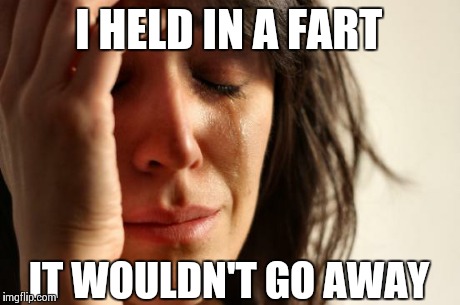 First World Problems | I HELD IN A FART IT WOULDN'T GO AWAY | image tagged in memes,first world problems | made w/ Imgflip meme maker