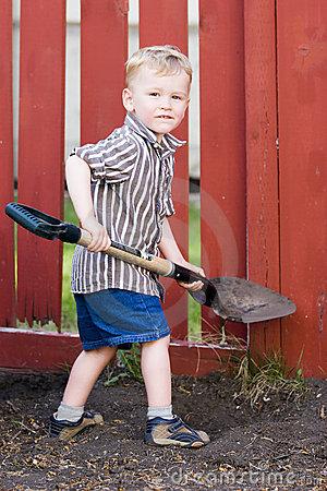 High Quality child with shovel Blank Meme Template