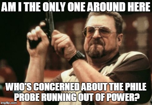 I know when the comet orbits closer to the sun we may be able to regain contact but I'm still concerned | AM I THE ONLY ONE AROUND HERE WHO'S CONCERNED ABOUT THE PHILE PROBE RUNNING OUT OF POWER? | image tagged in memes,am i the only one around here,science | made w/ Imgflip meme maker