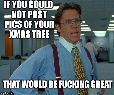That Would Be Great | IF YOU COULD NOT POST PICS OF YOUR XMAS TREE THAT WOULD BE F**KING GREAT | image tagged in memes,that would be great | made w/ Imgflip meme maker