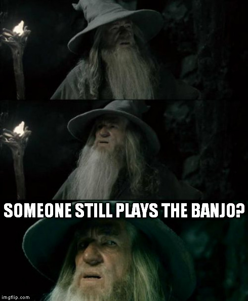 Confused Gandalf Meme | SOMEONE STILL PLAYS THE BANJO? | image tagged in memes,confused gandalf | made w/ Imgflip meme maker