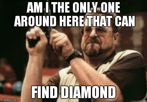 Am I The Only One Around Here Meme | AM I THE ONLY ONE AROUND HERE THAT CAN FIND DIAMOND | image tagged in memes,am i the only one around here | made w/ Imgflip meme maker