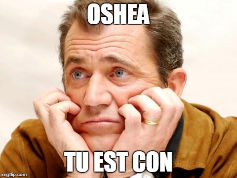 OSHEA TU EST CON | image tagged in dissapointed mel | made w/ Imgflip meme maker
