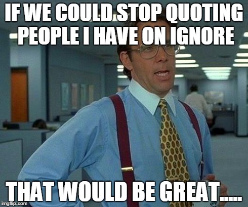 That Would Be Great Meme | IF WE COULD STOP QUOTING PEOPLE I HAVE ON IGNORE THAT WOULD BE GREAT..... | image tagged in memes,that would be great | made w/ Imgflip meme maker