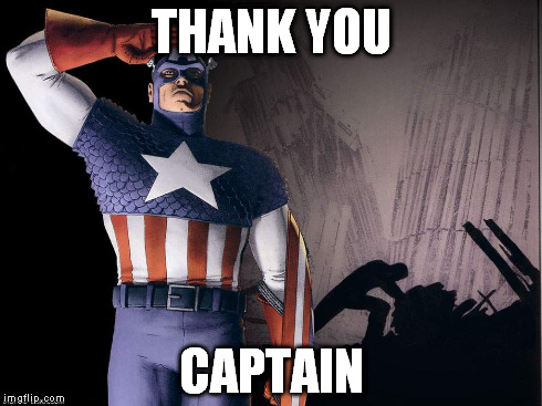 THANK YOU CAPTAIN | made w/ Imgflip meme maker