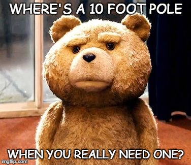 10 foot pole | WHERE'S A 10 FOOT POLE WHEN YOU REALLY NEED ONE? | image tagged in memes,ted,10 foot pole | made w/ Imgflip meme maker