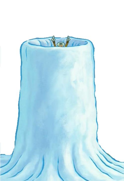 Squidward snow fort Blank Meme Template