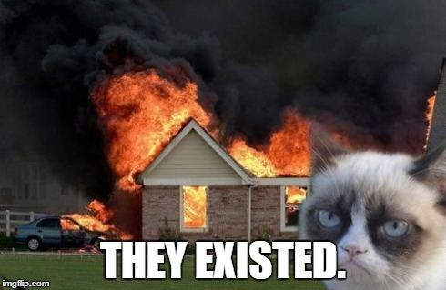 Burn Kitty Meme | THEY EXISTED. | image tagged in memes,burn kitty | made w/ Imgflip meme maker