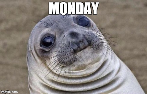 Awkward Moment Sealion | MONDAY | image tagged in memes,awkward moment sealion | made w/ Imgflip meme maker
