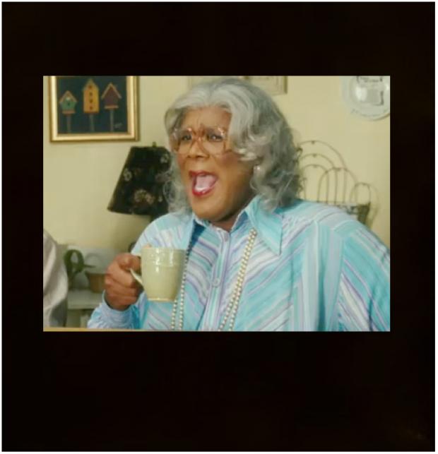 Madea with Cup Blank Meme Template