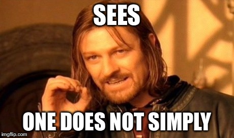 One Does Not Simply Meme | SEES ONE DOES NOT SIMPLY | image tagged in memes,one does not simply | made w/ Imgflip meme maker
