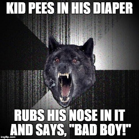 KID PEES IN HIS DIAPER RUBS HIS NOSE IN IT AND SAYS, "BAD BOY!" | made w/ Imgflip meme maker