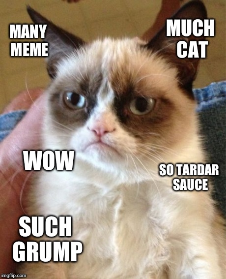 Grumpy Cat Doge | WOW SUCH GRUMP MANY MEME MUCH CAT SO TARDAR SAUCE | image tagged in memes,grumpy cat,doge,funny | made w/ Imgflip meme maker