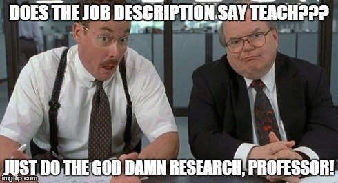 The Bobs Meme | DOES THE JOB DESCRIPTION SAY TEACH??? JUST DO THE GO***AMN RESEARCH, PROFESSOR! | image tagged in memes,the bobs | made w/ Imgflip meme maker