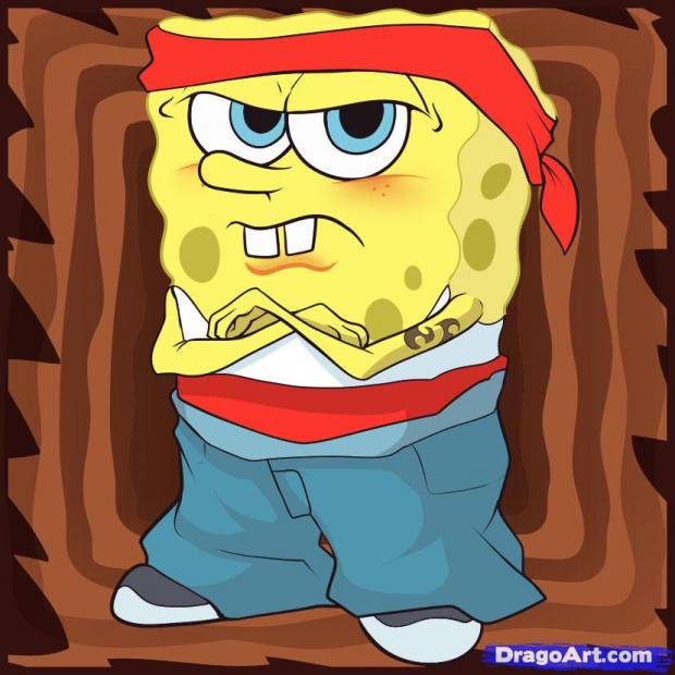 High Quality Gansta Spongbob Blank Meme Template