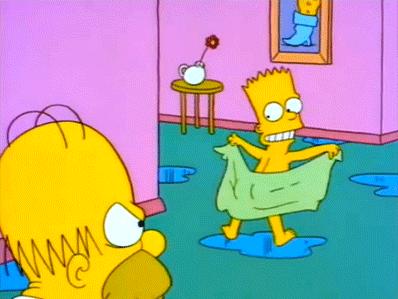 High Quality Bart Wiping at Homer SImpson Blank Meme Template