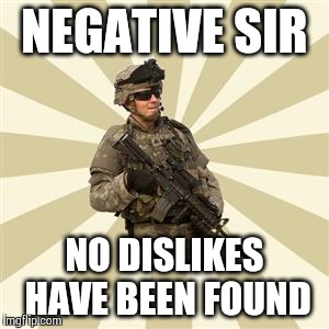 Negative Sir | NEGATIVE SIR NO DISLIKES HAVE BEEN FOUND | image tagged in negative sir | made w/ Imgflip meme maker