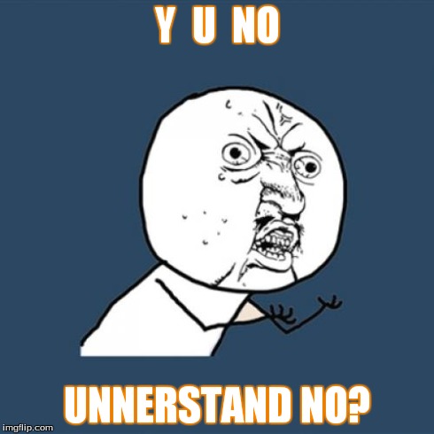 Y U No Meme | Y  U  NO UNNERSTAND NO? | image tagged in memes,y u no | made w/ Imgflip meme maker