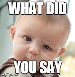 Skeptical Baby | WHAT DID YOU SAY | image tagged in memes,skeptical baby | made w/ Imgflip meme maker