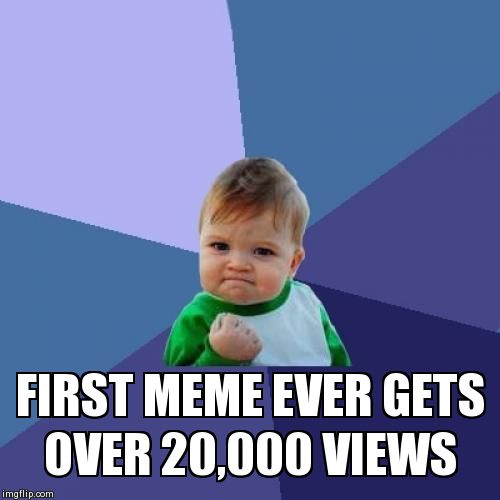 Success Kid Meme | FIRST MEME EVER GETS OVER 20,000 VIEWS | image tagged in memes,success kid | made w/ Imgflip meme maker