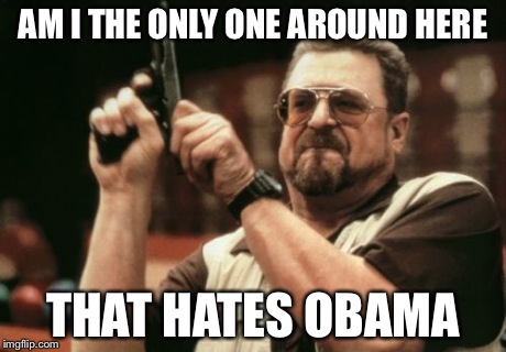 Am I The Only One Around Here | AM I THE ONLY ONE AROUND HERE THAT HATES OBAMA | image tagged in memes,am i the only one around here | made w/ Imgflip meme maker