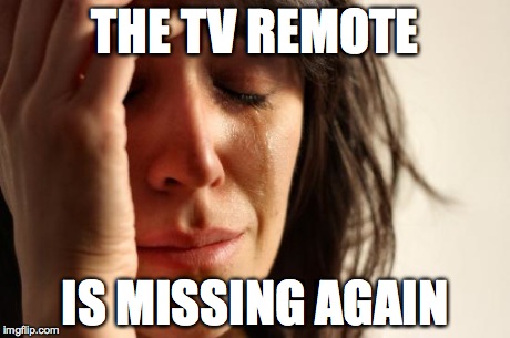 First World Problems Meme | THE TV REMOTE IS MISSING AGAIN | image tagged in memes,first world problems | made w/ Imgflip meme maker