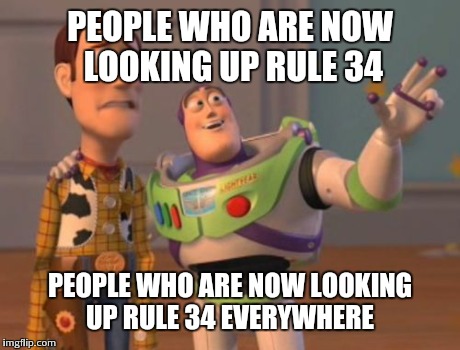 X, X Everywhere Meme | PEOPLE WHO ARE NOW LOOKING UP RULE 34 PEOPLE WHO ARE NOW LOOKING UP RULE 34 EVERYWHERE | image tagged in memes,x x everywhere | made w/ Imgflip meme maker