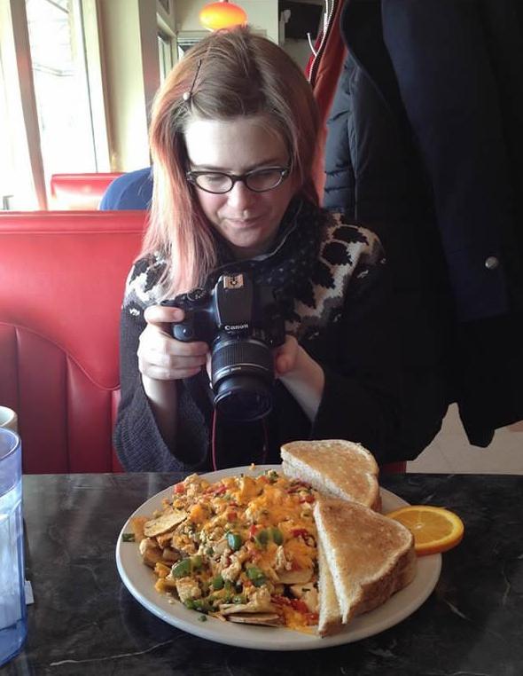 Hipster Taking Picture of Lunch Blank Meme Template