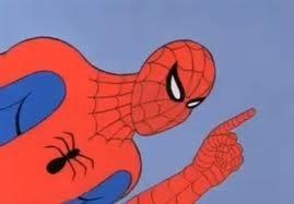 High Quality Spider-Man raising finger Blank Meme Template