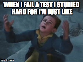Failing tests | WHEN I FAIL A TEST I STUDIED HARD FOR I'M JUST LIKE | image tagged in fail | made w/ Imgflip meme maker