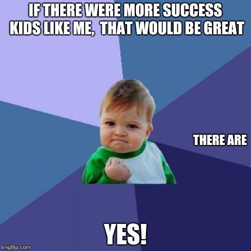 Success Kid | IF THERE WERE MORE SUCCESS KIDS LIKE ME,  THAT WOULD BE GREAT YES! THERE ARE | image tagged in memes,success kid | made w/ Imgflip meme maker