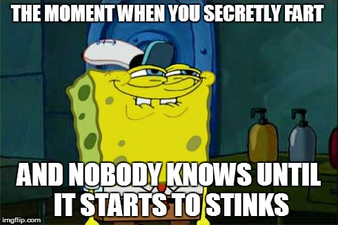 Don't You Squidward Meme | THE MOMENT WHEN YOU SECRETLY FART AND NOBODY KNOWS UNTIL IT STARTS TO STINKS | image tagged in memes,dont you squidward | made w/ Imgflip meme maker