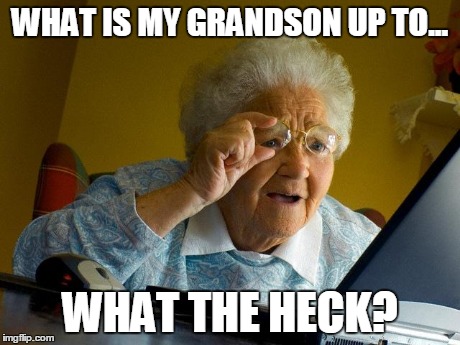 Grandma Finds The Internet Meme | WHAT IS MY GRANDSON UP TO... WHAT THE HECK? | image tagged in memes,grandma finds the internet | made w/ Imgflip meme maker