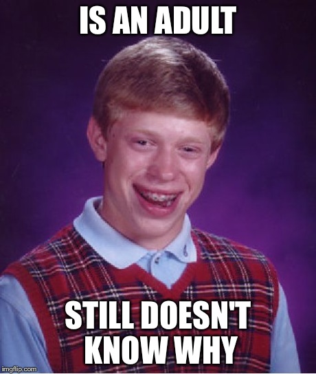 Bad Luck Brian Meme | IS AN ADULT STILL DOESN'T KNOW WHY | image tagged in memes,bad luck brian | made w/ Imgflip meme maker
