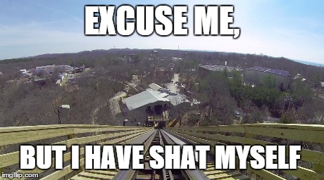 Rollercoasters in a Nutshell | EXCUSE ME, BUT I HAVE SHAT MYSELF | image tagged in roller coaster | made w/ Imgflip meme maker