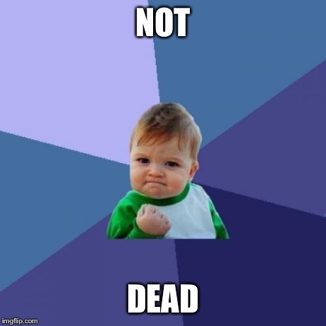 Success Kid | NOT DEAD | image tagged in memes,success kid | made w/ Imgflip meme maker