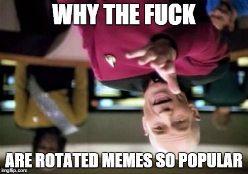 Picard Wtf | WHY THE F**K ARE ROTATED MEMES SO POPULAR | image tagged in memes,picard wtf | made w/ Imgflip meme maker