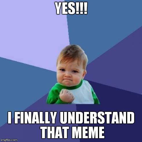 Success Kid Meme | YES!!! I FINALLY UNDERSTAND THAT MEME | image tagged in memes,success kid | made w/ Imgflip meme maker