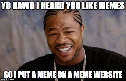 Yo Dawg Heard You | YO DAWG I HEARD YOU LIKE MEMES SO I PUT A MEME ON A MEME WEBSITE | image tagged in memes,yo dawg heard you | made w/ Imgflip meme maker