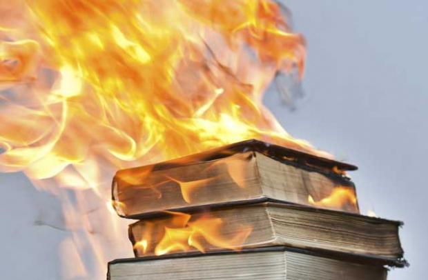 burning books Blank Meme Template