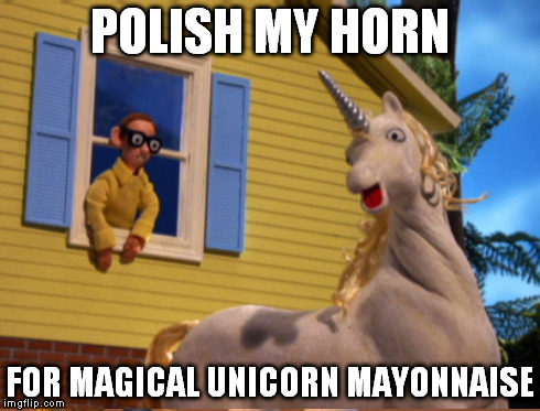 POLISH MY HORN FOR MAGICAL UNICORN MAYONNAISE | made w/ Imgflip meme maker