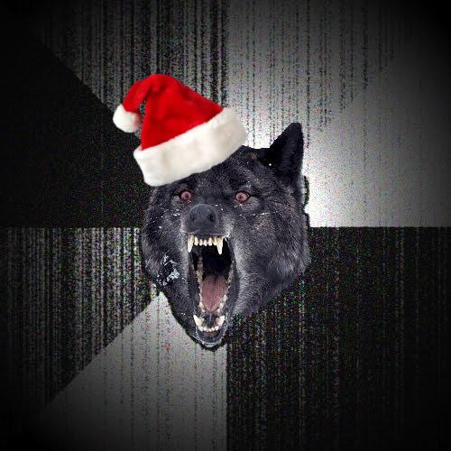 Christmas Insanity Wolf Blank Meme Template