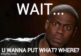Kevin Hart Meme | WAIT... U WANNA PUT WHAT? WHERE? | image tagged in memes,kevin hart the hell | made w/ Imgflip meme maker