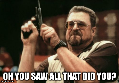 Am I The Only One Around Here Meme | OH YOU SAW ALL THAT DID YOU? | image tagged in memes,am i the only one around here | made w/ Imgflip meme maker