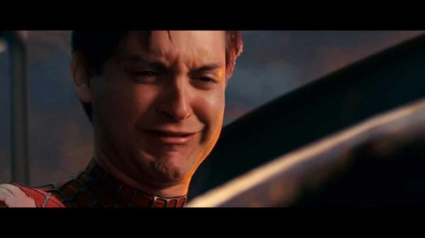 spiderman crying Blank Meme Template