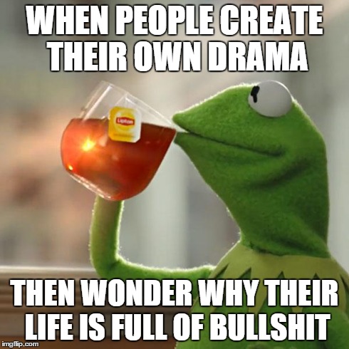 But That's None Of My Business Meme | WHEN PEOPLE CREATE THEIR OWN DRAMA THEN WONDER WHY THEIR LIFE IS FULL OF BULLSHIT | image tagged in memes,but thats none of my business,kermit the frog | made w/ Imgflip meme maker