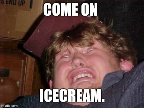 WTF | COME ON ICECREAM. | image tagged in memes,wtf | made w/ Imgflip meme maker